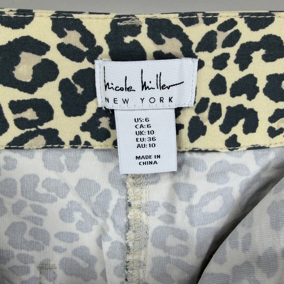 Nicole Miller Leopard Print Pants High Rise Straight Leg Size 6 - Picture 5 of 7